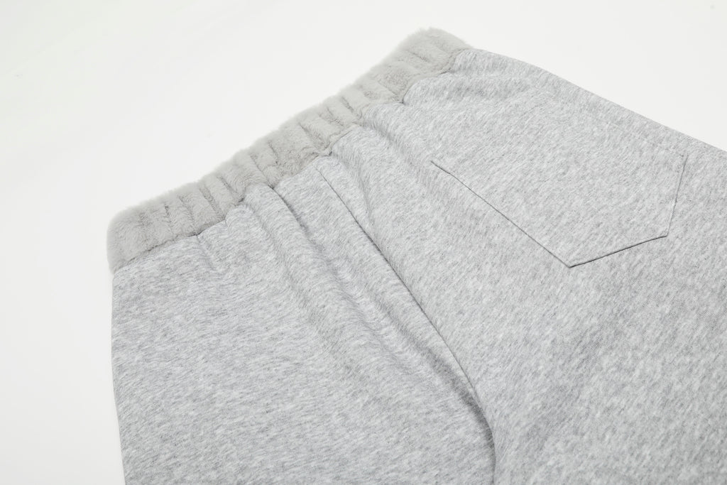 DONOTLOGO Urban Streetwear Collection | Unisex Relaxed Silhouette Sweatpants | Bold Faux Fur Motif & Soft Cotton Knit Fabric