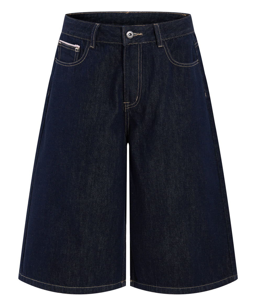 DONOTLOGO Minimalist Edge Collection | Unisex Relaxed Fit Denim Shorts | Clean Seaming & Functional Zipper Pocket with Classic Cotton Denim Fabric
