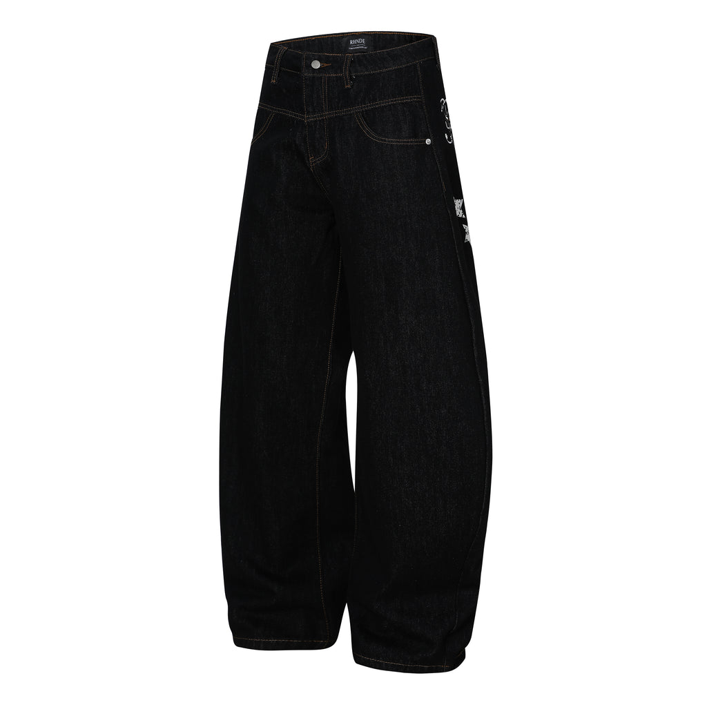 Unisex Star Print Denim Jeans