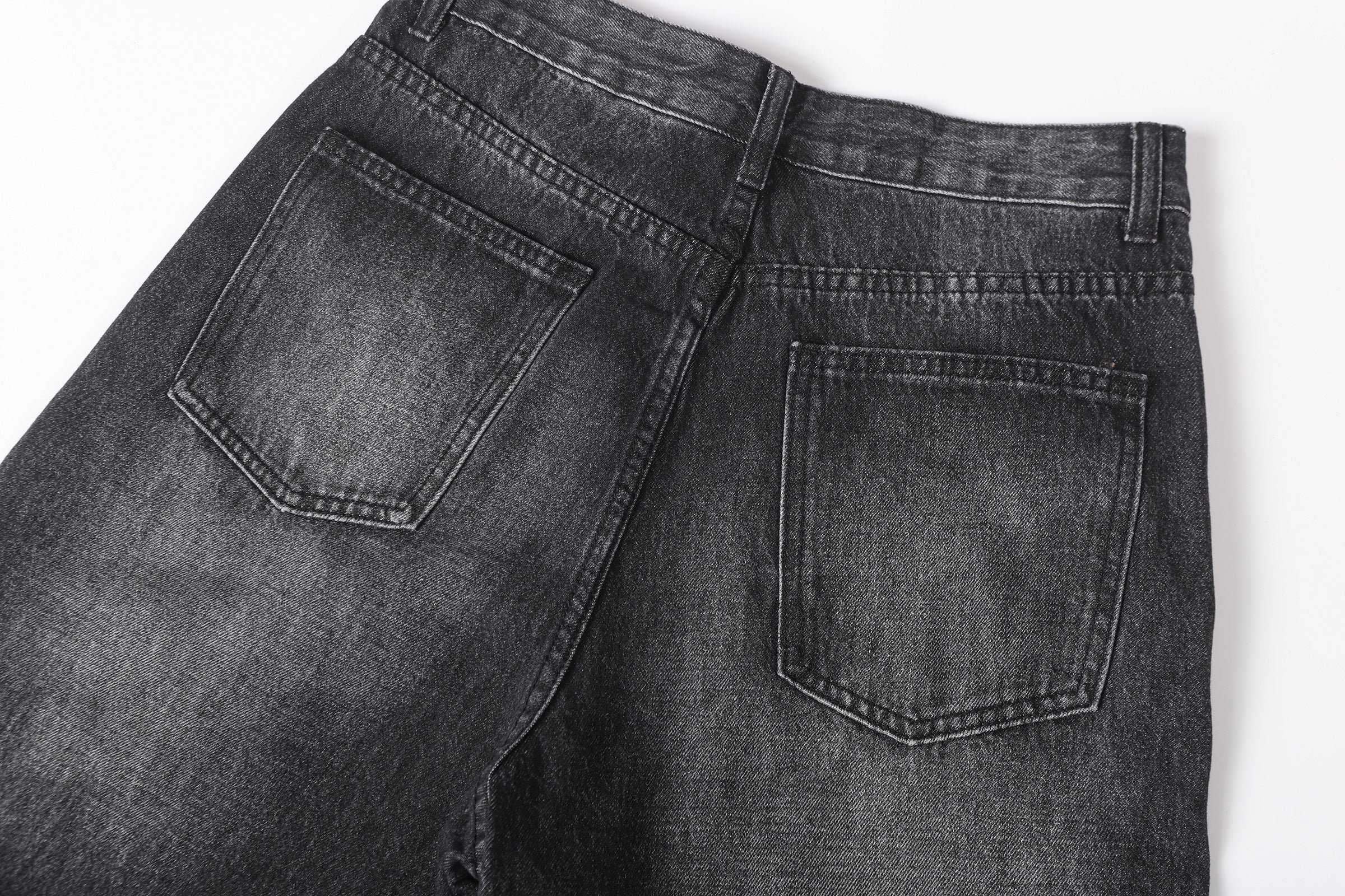 DONOTLOGO Deconstructed Black Baggy Denim Pants | Unisex Y2K Wide Leg Trousers with Bold Metal Studs | High Street Relaxed Fit Bottoms