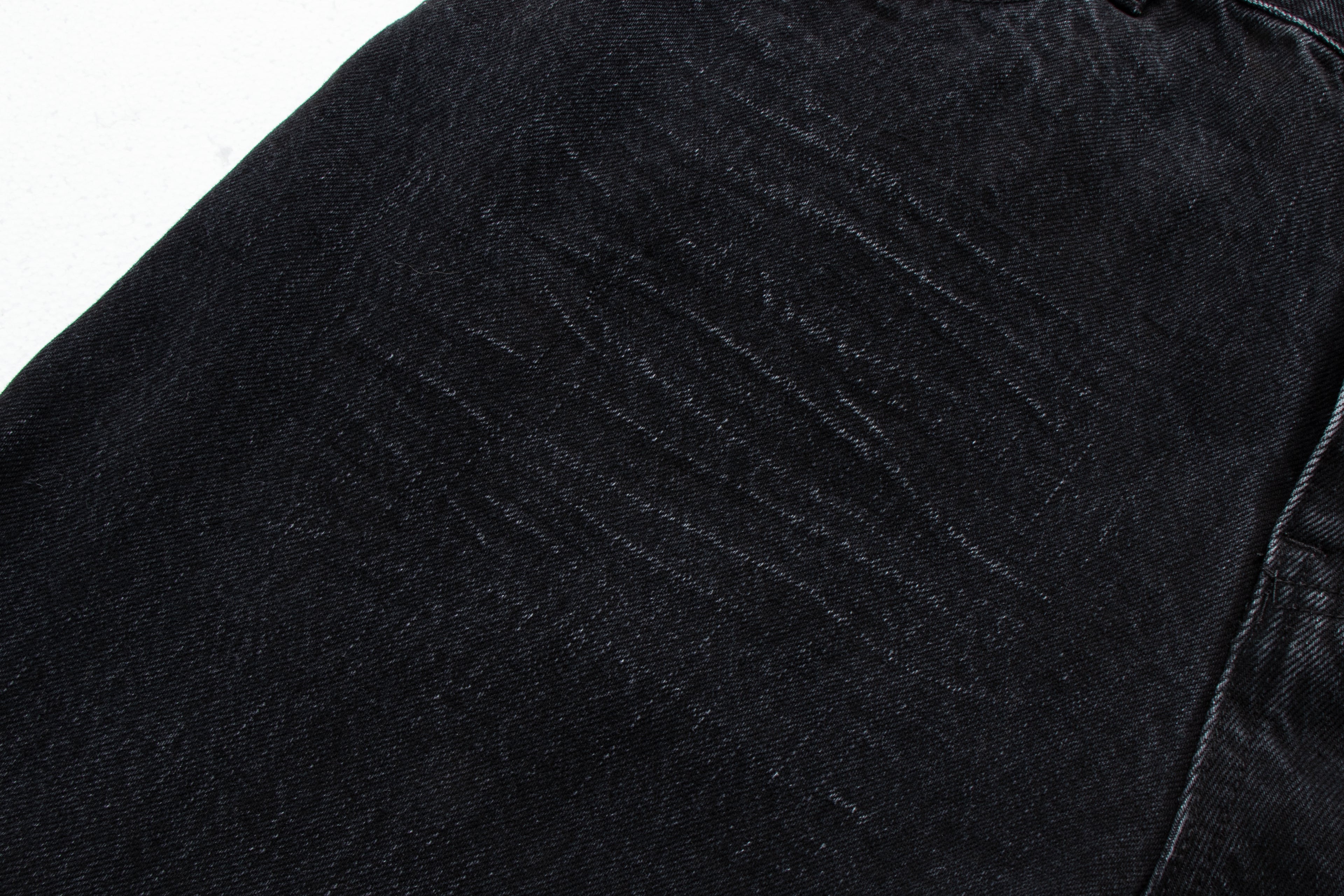 Vintage Washed Distressed Straight-Leg Denim