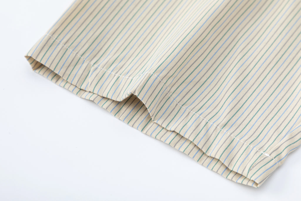 DONOTLOGO Unisex Striped Shirt & Plaid Tie Set | Loose Fit, Vintage Preppy | Summer Essential