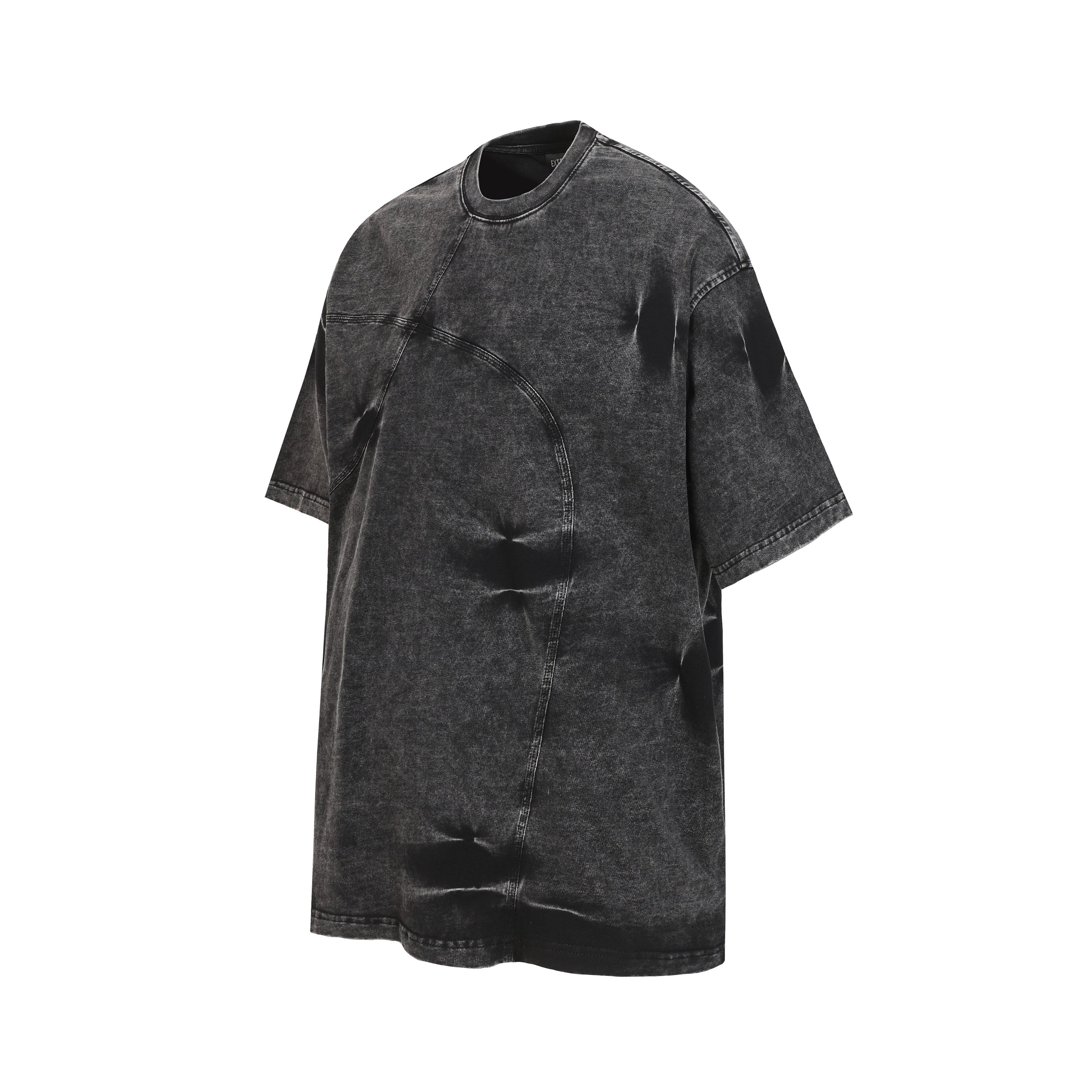 DONOTLOGO Urban Workwear Collection | Unisex Relaxed Fit Tee | Bold Panel Construction & Vintage Wash Motif with Soft Heavyweight Cotton