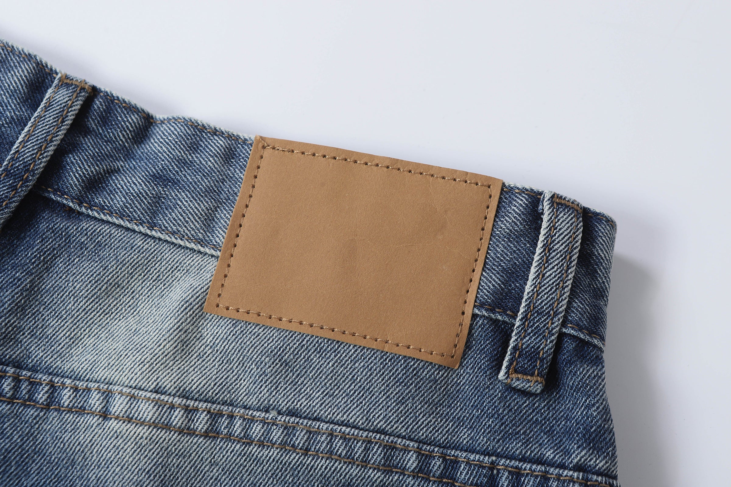 DONOTLOGO Retro Blue Baggy Denim Shorts | Unisex Y2K Wide Leg Trousers with Natural Whiskering & Fade | High Street Relaxed Fit Bottoms