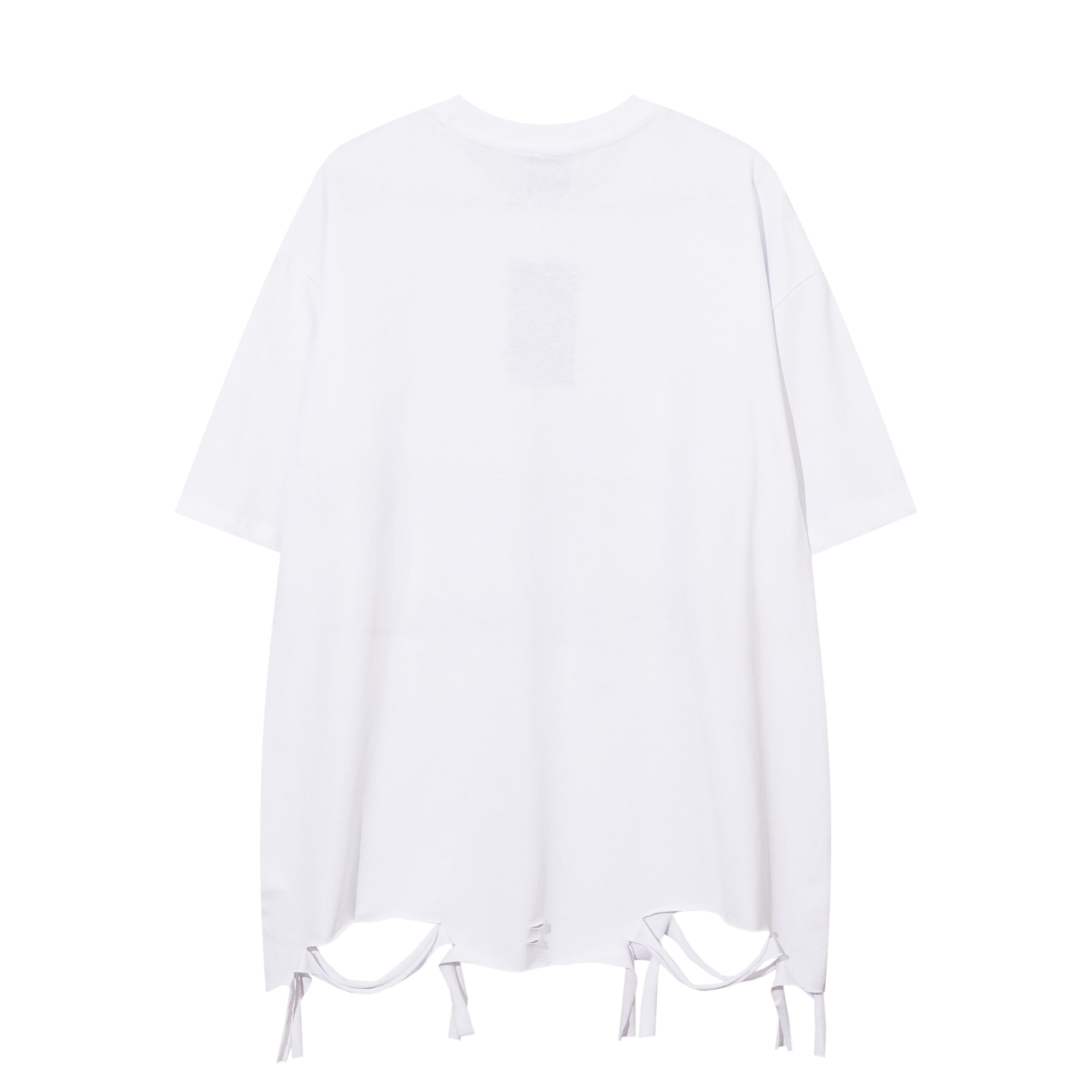 DONOTLOGO Bold Cat Print & Chain Accent Tee | Unisex Y2K Oversized Distressed Top | Retro High Street Summer Shirt