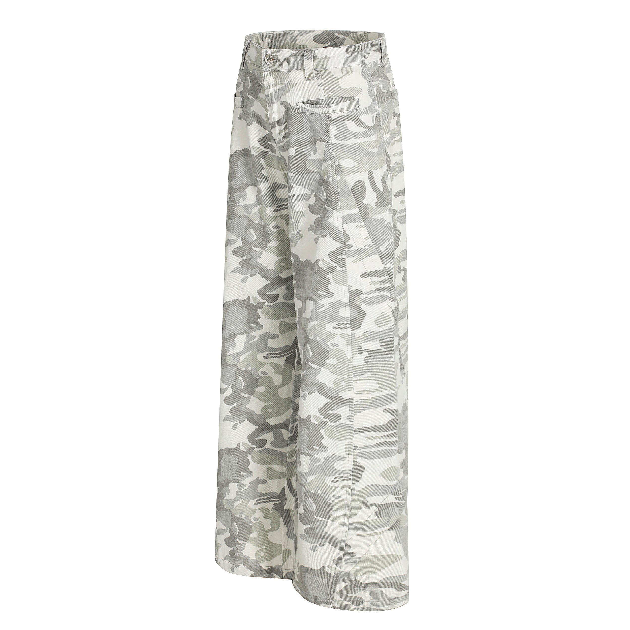 Unisex Distressed Snow Camo Pants