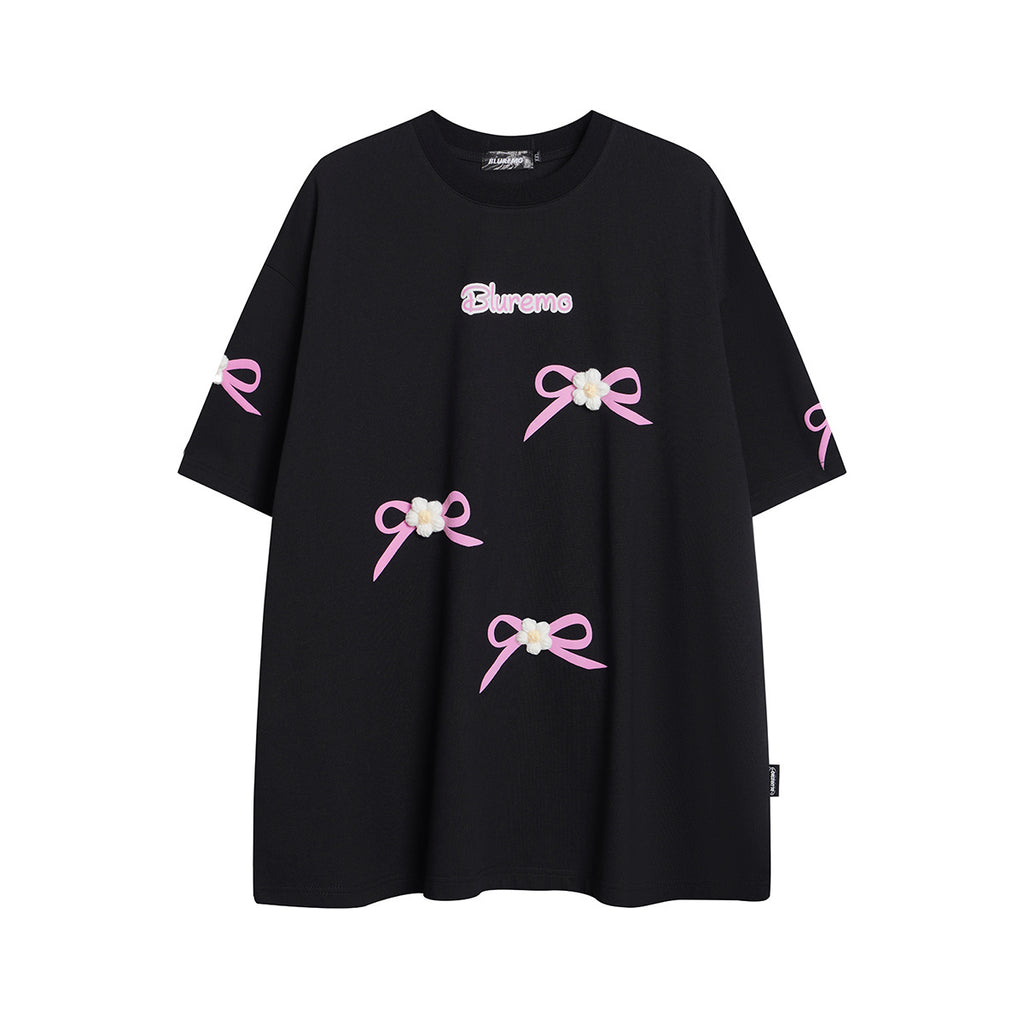 Unisex Bow Accent Short Sleeve Tee