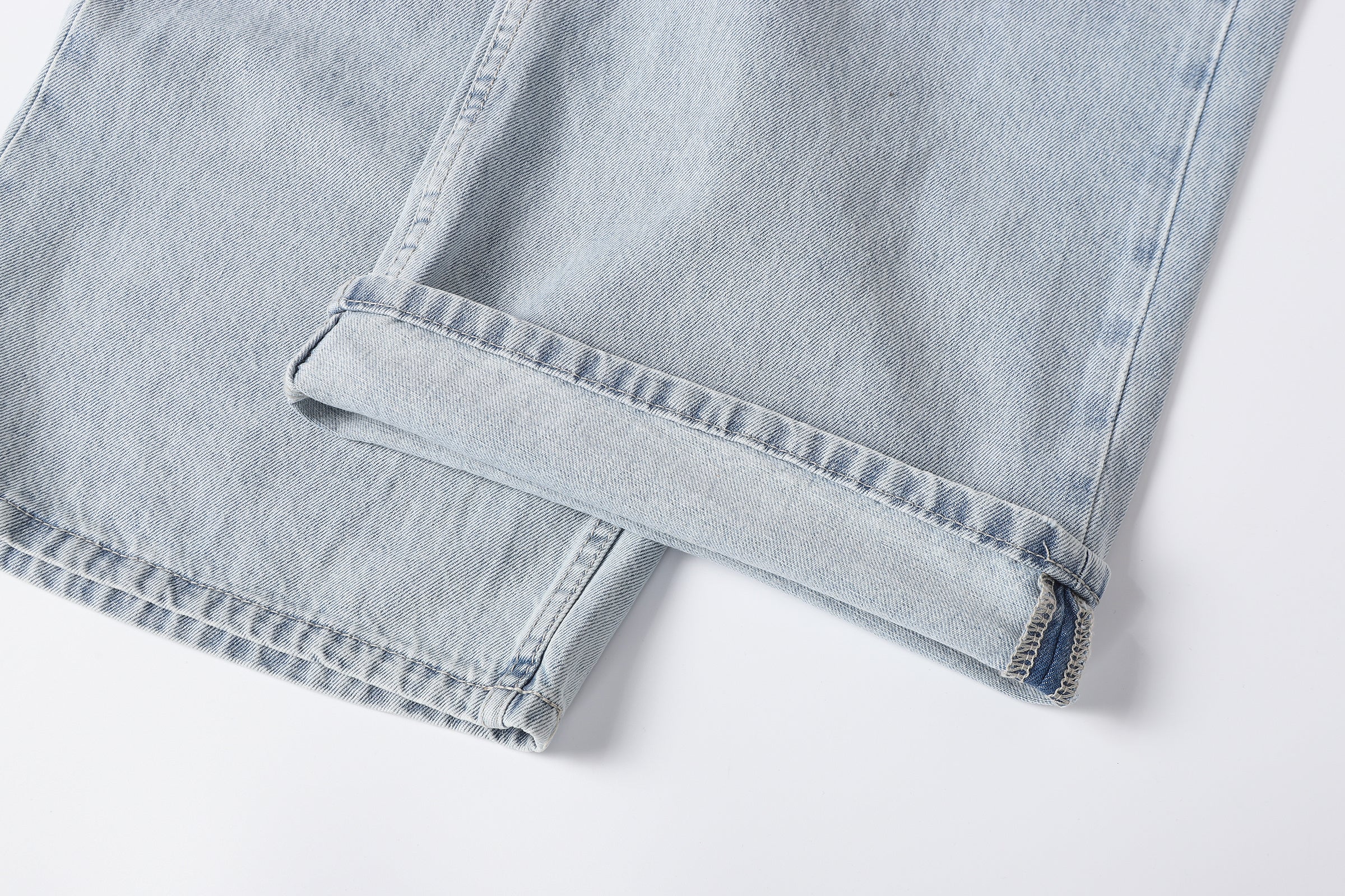 DONOTLOGO Retro Blue Baggy Denim Pants | Unisex Y2K Wide Leg Trousers with Natural Whiskering & Fade | High Street Relaxed Fit Bottoms