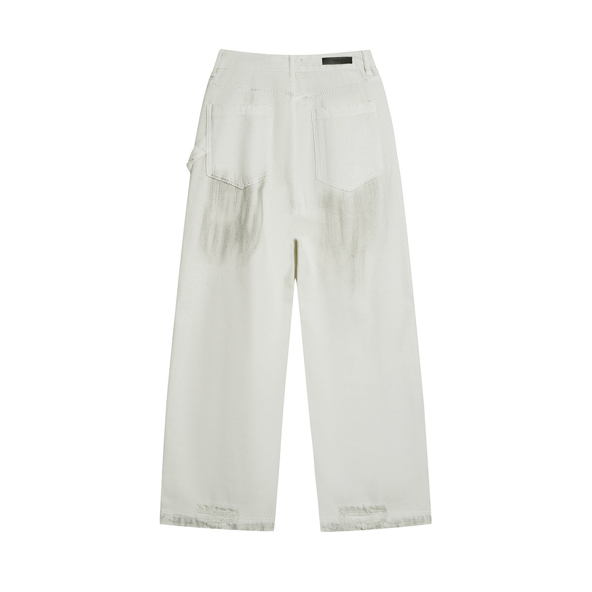 Unisex Relaxed Fit Street Graffiti Washed Wide-Leg Denim Pants