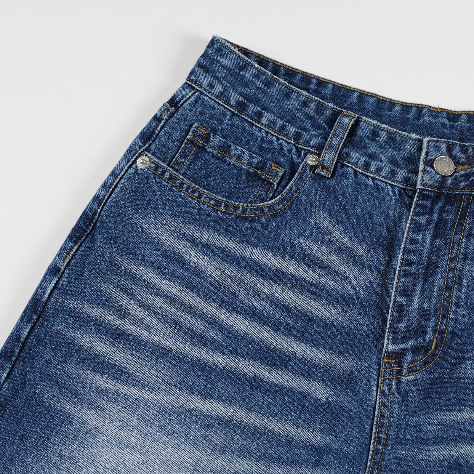 DONOTLOGO Heavy Cat Whisker Washed Wide-Leg Denim | Unisex Y2K Oversized 7-Inch Trousers | Vintage High Street Baggy Shorts