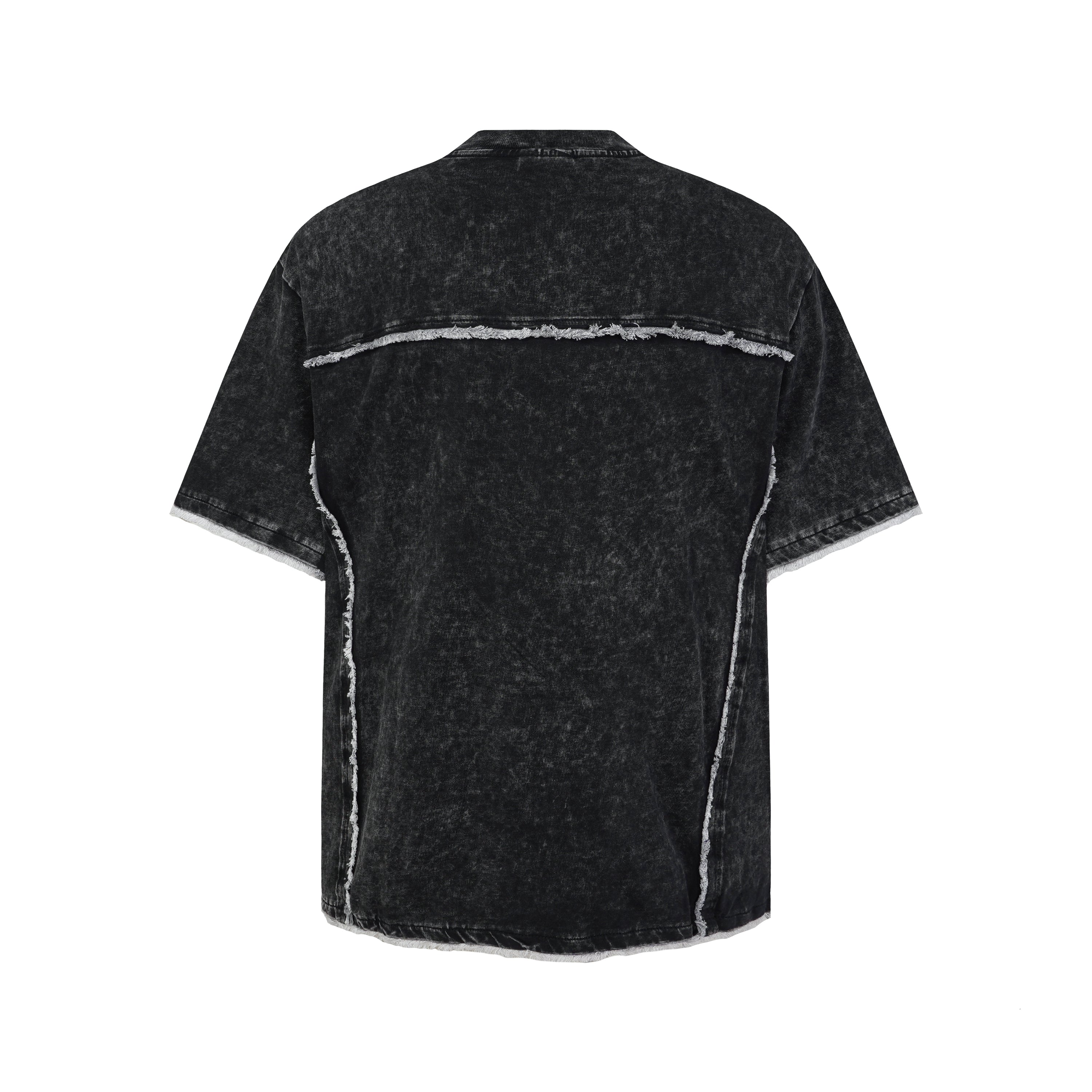 DONOTLOGO Wasteland Revival Collection | Unisex Relaxed Fit Deconstructed Tee | Bold Diagonal Raw Seaming & Faded Wash Finish with Heavyweight Cotton Fabric