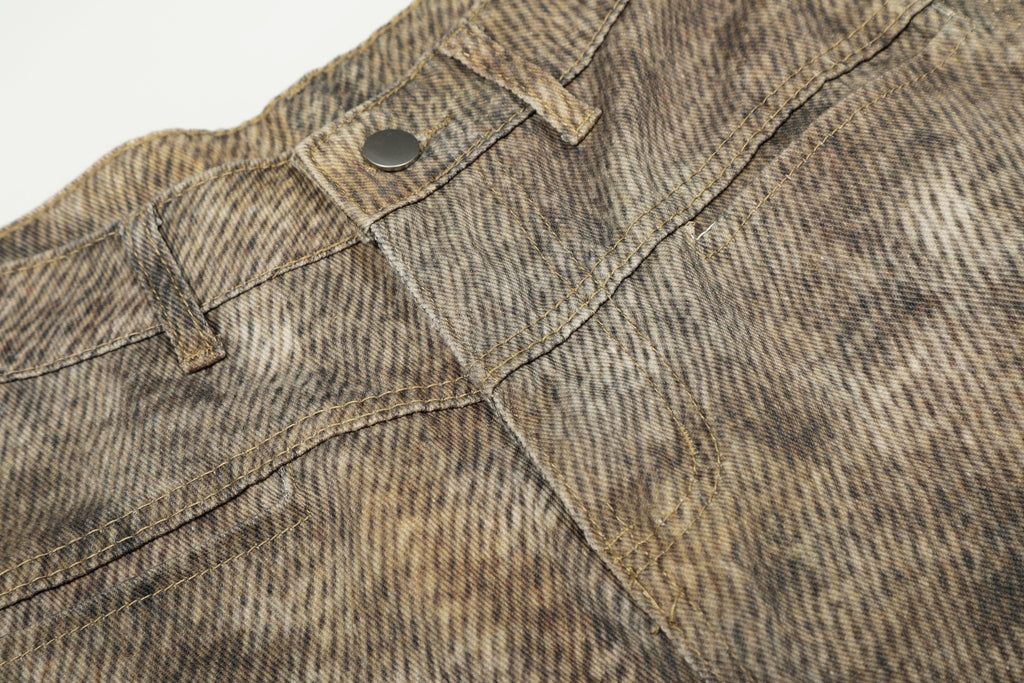 Unisex Leopard Print Jeans