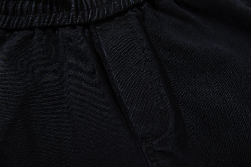 Unisex Distressed Washed Black Drawstring Denim Jeans