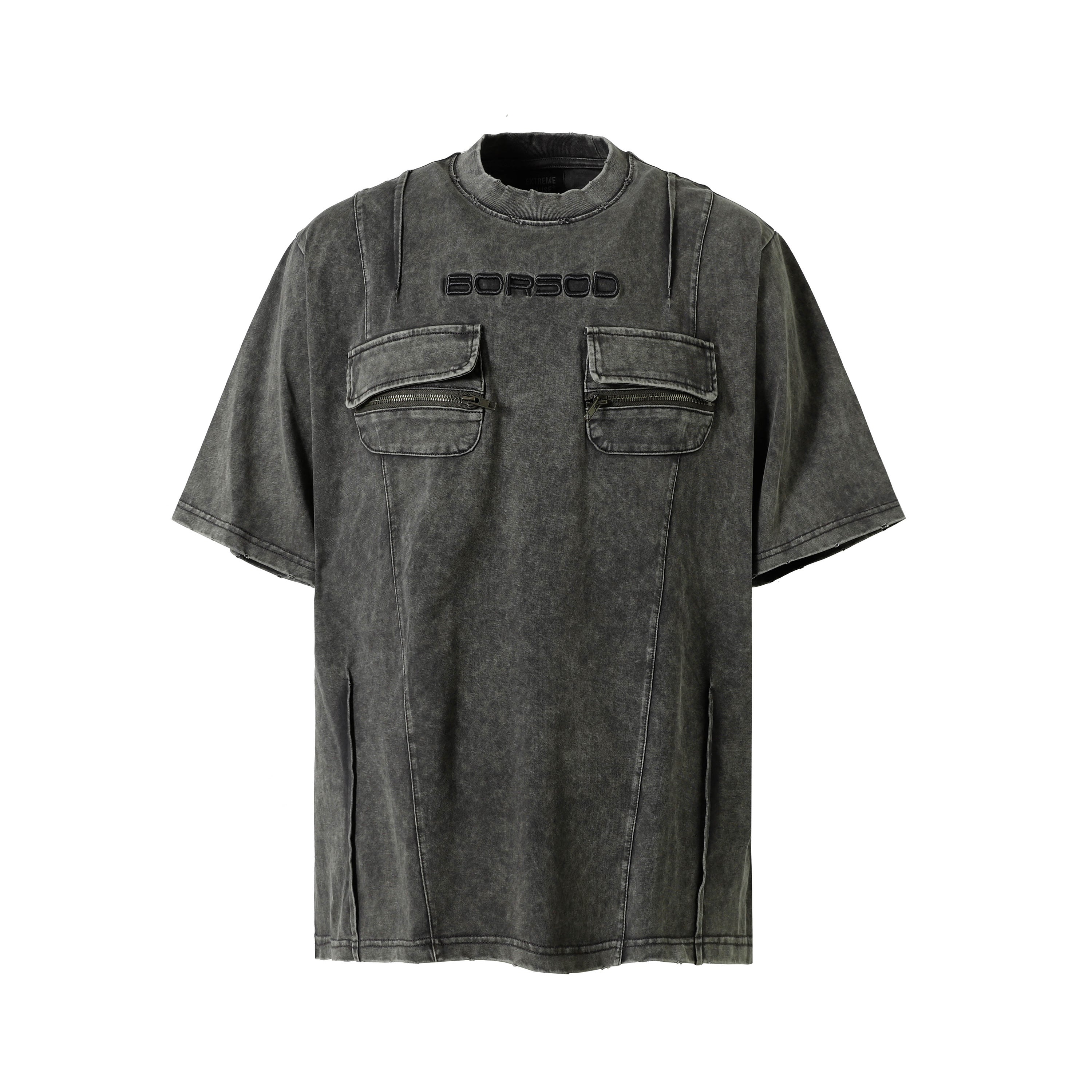 DONOTLOGO Urban Utility Collection | Unisex Relaxed Fit Tee | Bold Zippered Pocket Detail & Embossed Branding with Heavyweight Cotton Fabric