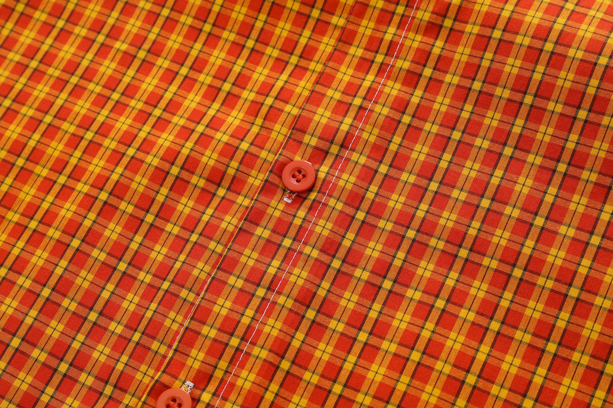 DONOTLOGO Unfailing Retro Grid Shirt | Unisex Oversized Summer Streetwear | Orange Tartan Embroidery Tee