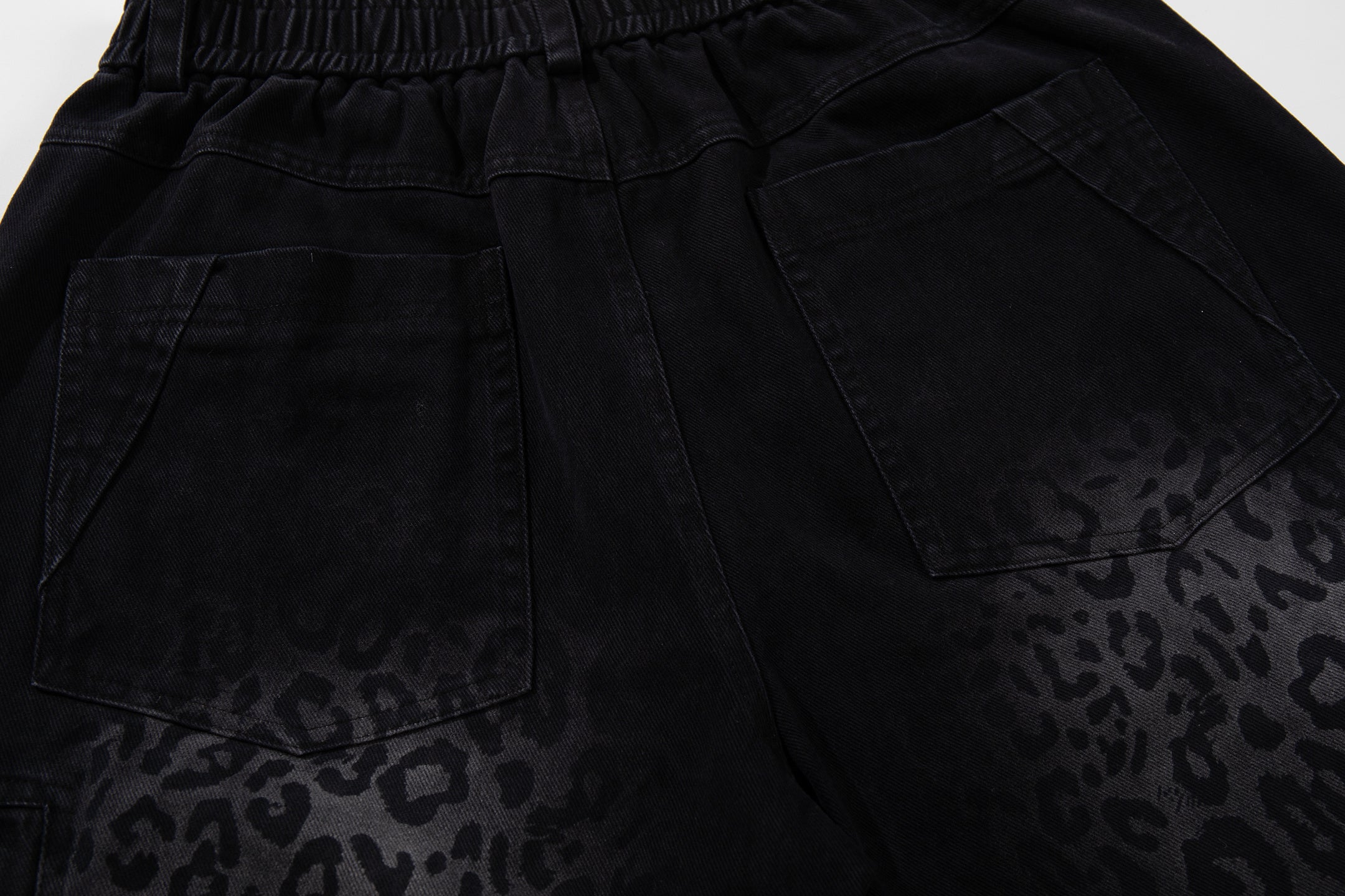 Unisex Vintage Leopard-Print Loose-Fit Gradient Denim Casual Jeans