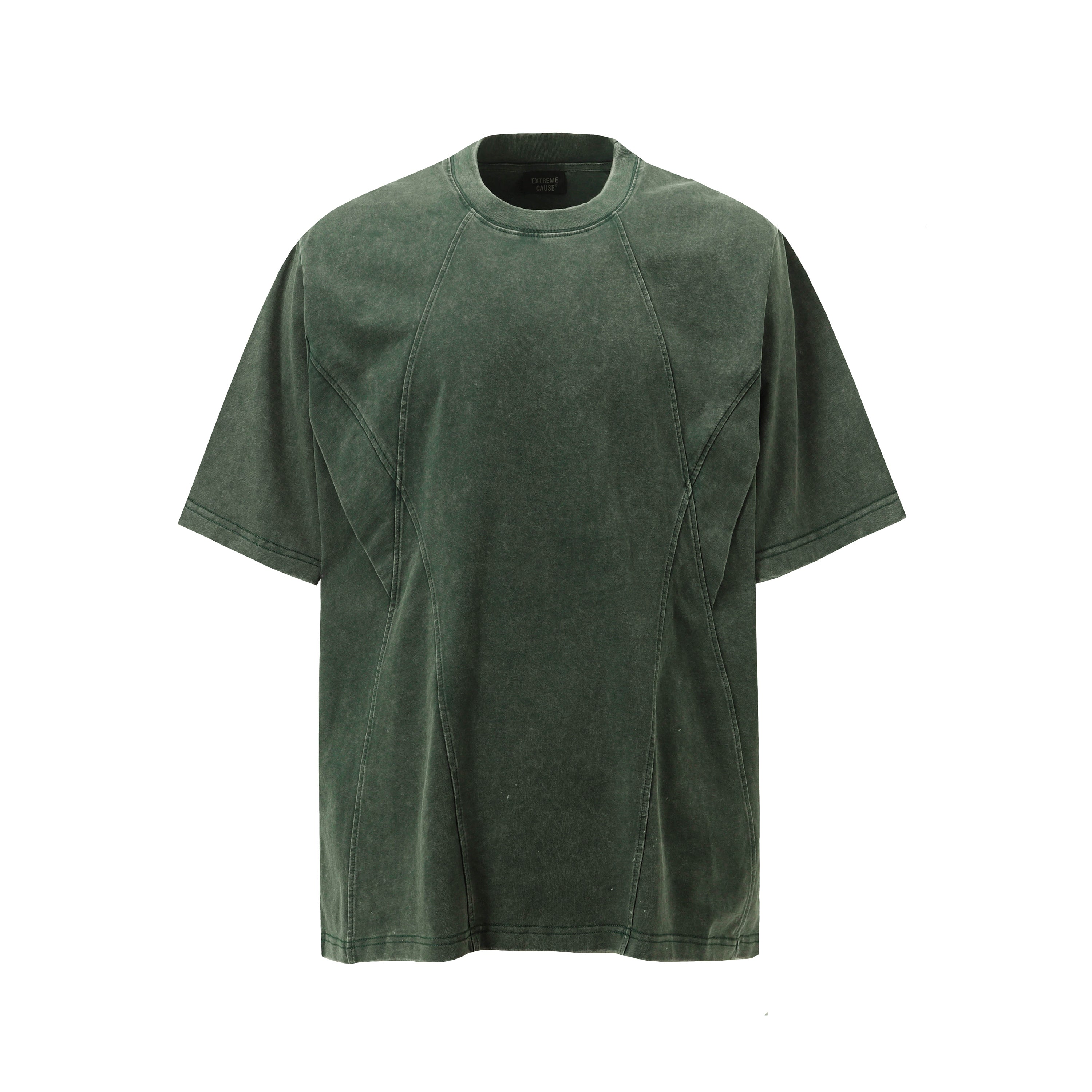 DONOTLOGO Urban Workwear Collection | Unisex Relaxed Fit Tee | Bold Panel Construction & Vintage Wash Motif with Soft Heavyweight Cotton