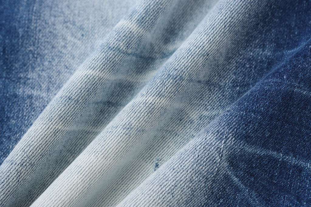 DONOTLOGO Retro Blue Baggy Denim Pants | Unisex Y2K Wide Leg Trousers with Natural Whiskering & Fade | High Street Relaxed Fit Bottoms