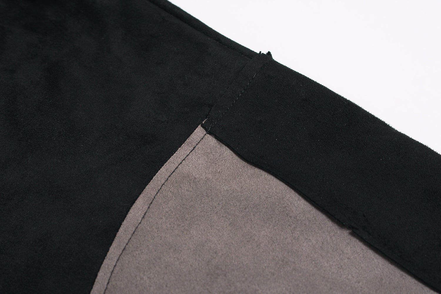 Unisex Suede Patchwork Hoodie