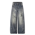 DONOTLOGO Urban Edge Collection | Unisex Relaxed Fit Denim Jeans | Bold Cat Whisker Seaming & Faded Wash Finish with Classic Cotton Denim Fabric
