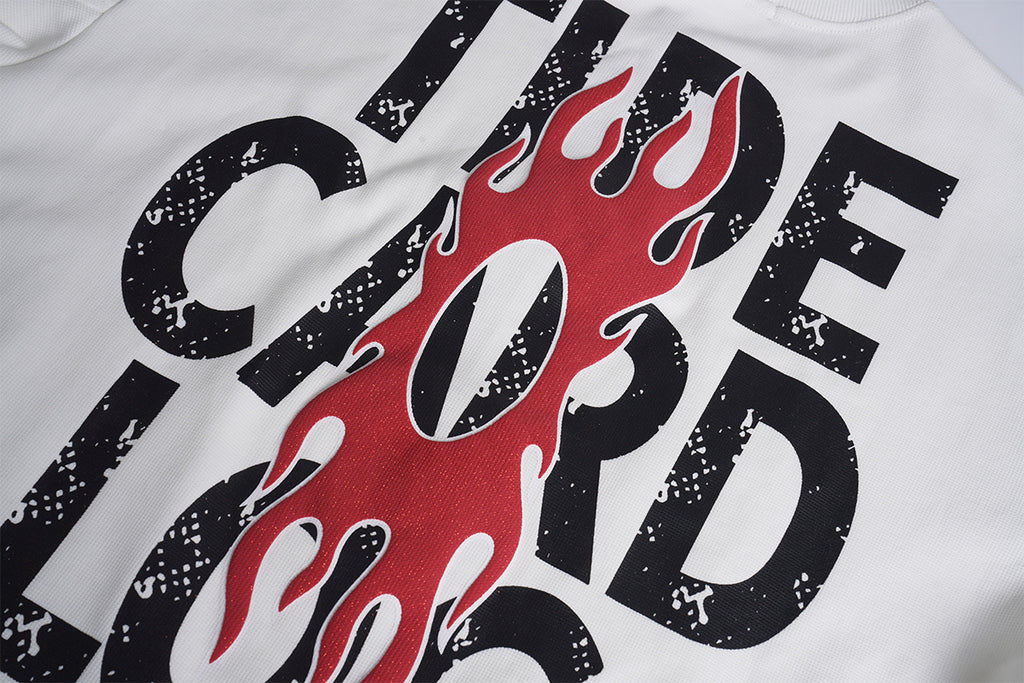 Unisex Arrival Casual Vintage 3D Flame Letter Print Unisex Crewneck Sweatshirt