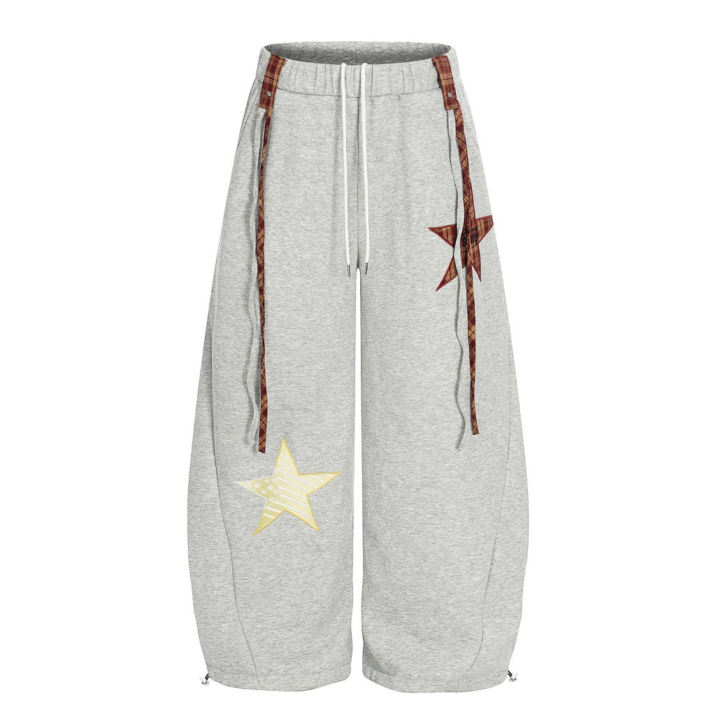 DONOTLOGO Urban Streetwear Collection | Unisex Relaxed Silhouette Sweatpants | Bold Star Motif & Soft Cotton Knit Fabric