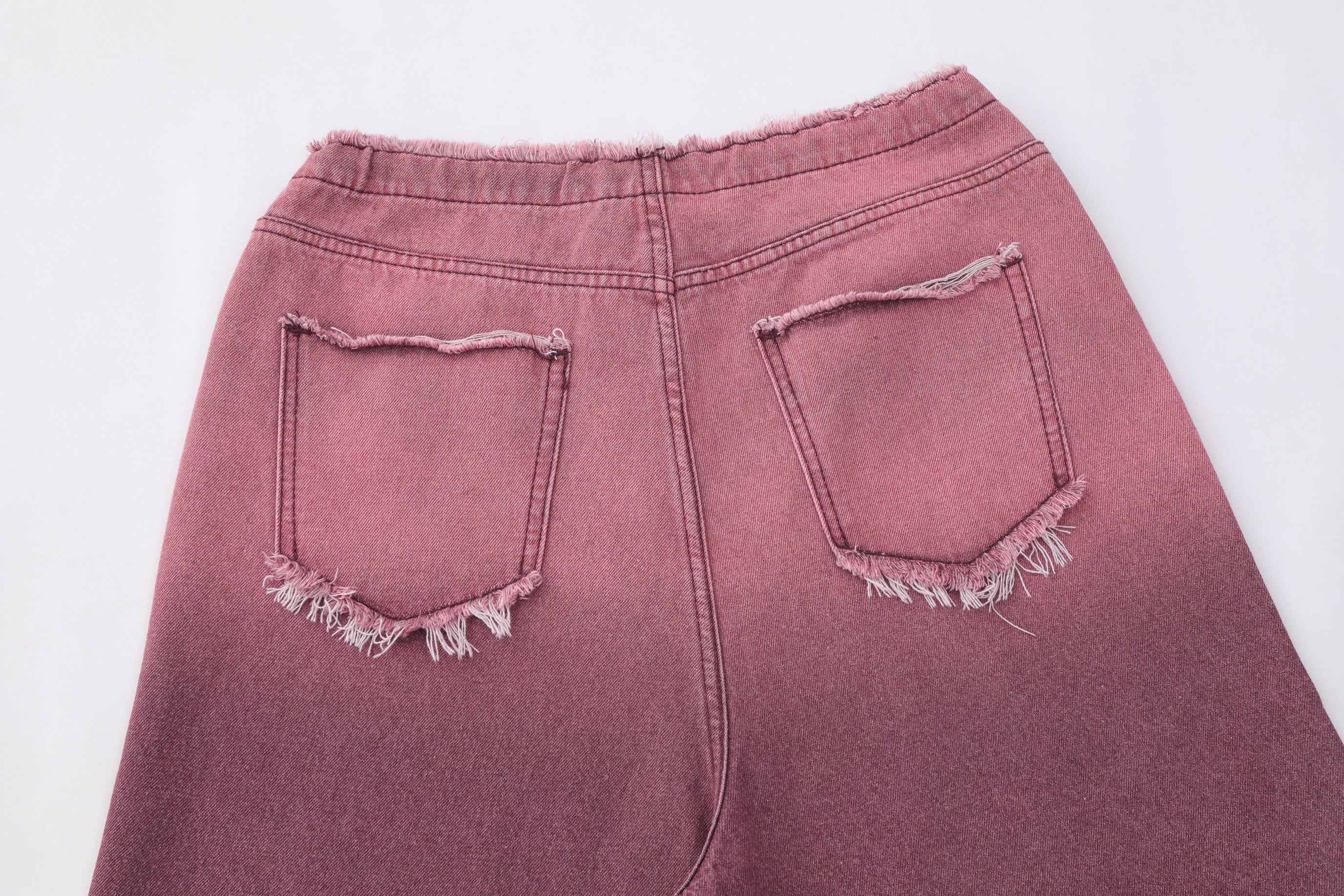 DONOTLOGO Ombre Letter Graphic Denim Shorts | Unisex Distressed Raw Hem Capris | Retro Streetwear Baggy Fit