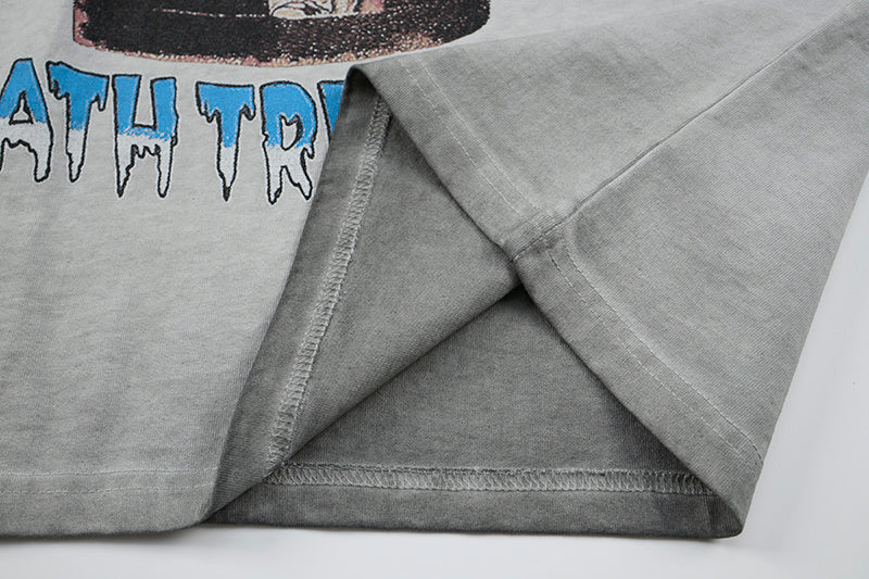 DONOTLOGO Deconstructed "BREAK A LEG" Tee - Unisex Vintage Washed Graphic T-Shirt - Edgy Streetwear Aesthetic Oversized Top