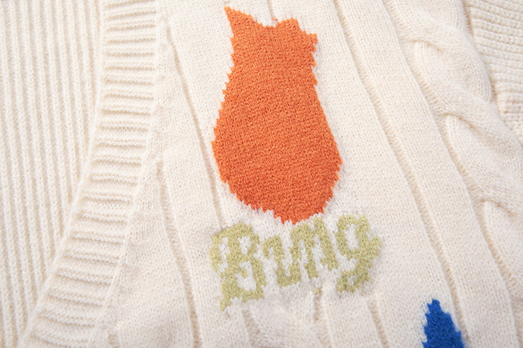 Unisex Versatile Diamond Jacquard Sweater