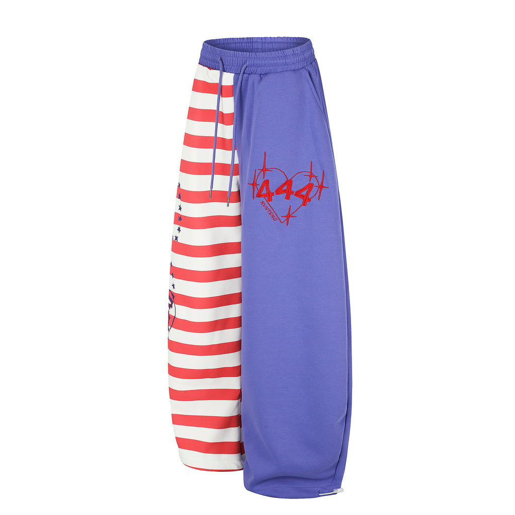 DONOTLOGO Urban Streetwear Collection | Unisex Relaxed Fit Sweatpants | Bold American Flag Motif & Star Pattern with Soft Cotton Blend Fabric