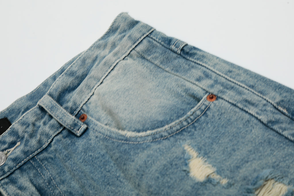 DONOTLOGO Urban Heritage Collection | Unisex Oversized Cropped Denim | Retro Aesthetic High-Rise Wide-Leg Bottoms with Authentic Fade Detail