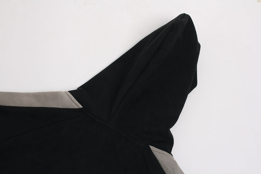 Unisex Vintage Patchwork Zip-Up Hoodie