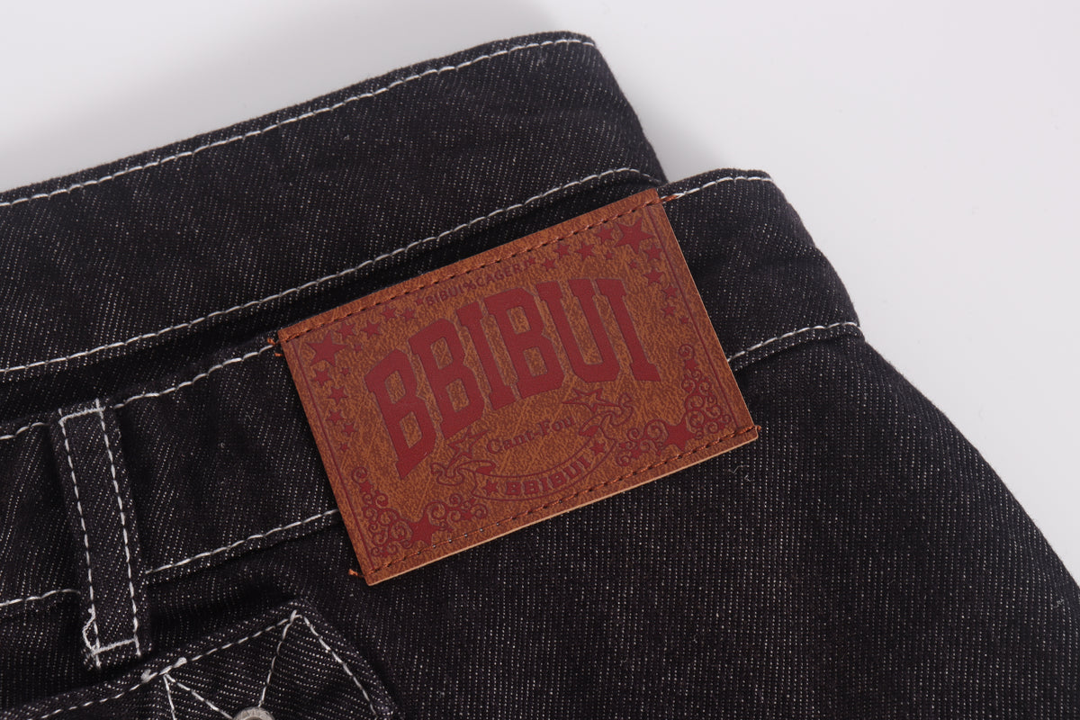 DONOTLOGO Gothic Streetwear Aesthetic | Unisex Oversized Baggy Jeans | Raw Denim with Double Belt Loops, Vine Embroidery & Structural Seams
