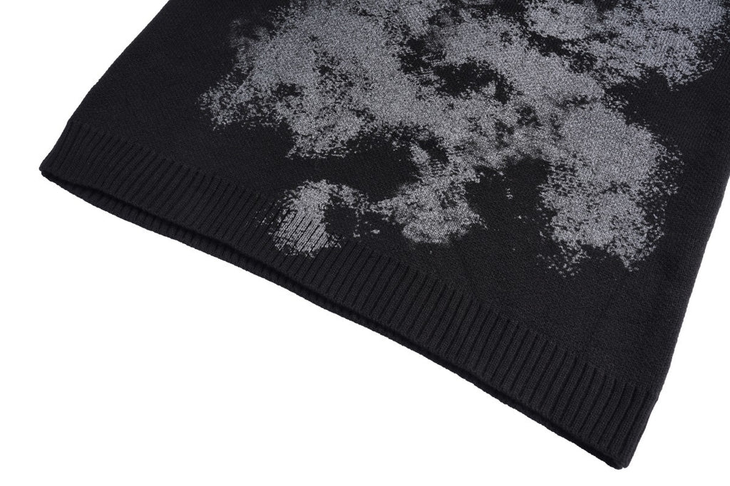 Unisex Color-Block Knit Sweater with Beaded Detail Loose Fit