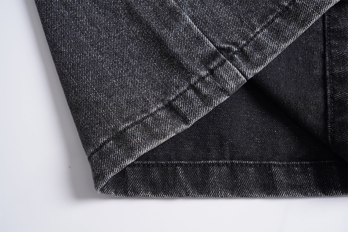 Vintage Washed Zippered Jeans