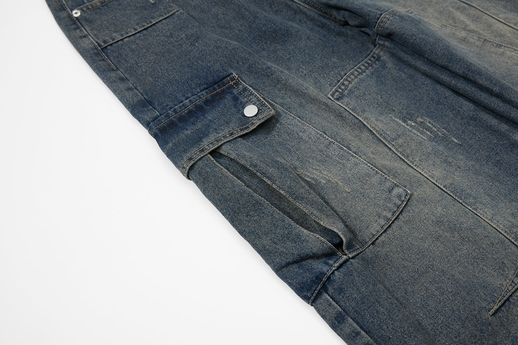 DONOTLOGO Y2K Streetwear Aesthetic | Unisex Baggy Cargo Denim Trousers | Heavy Wash & Oversized Silhouette with Urban Vibe