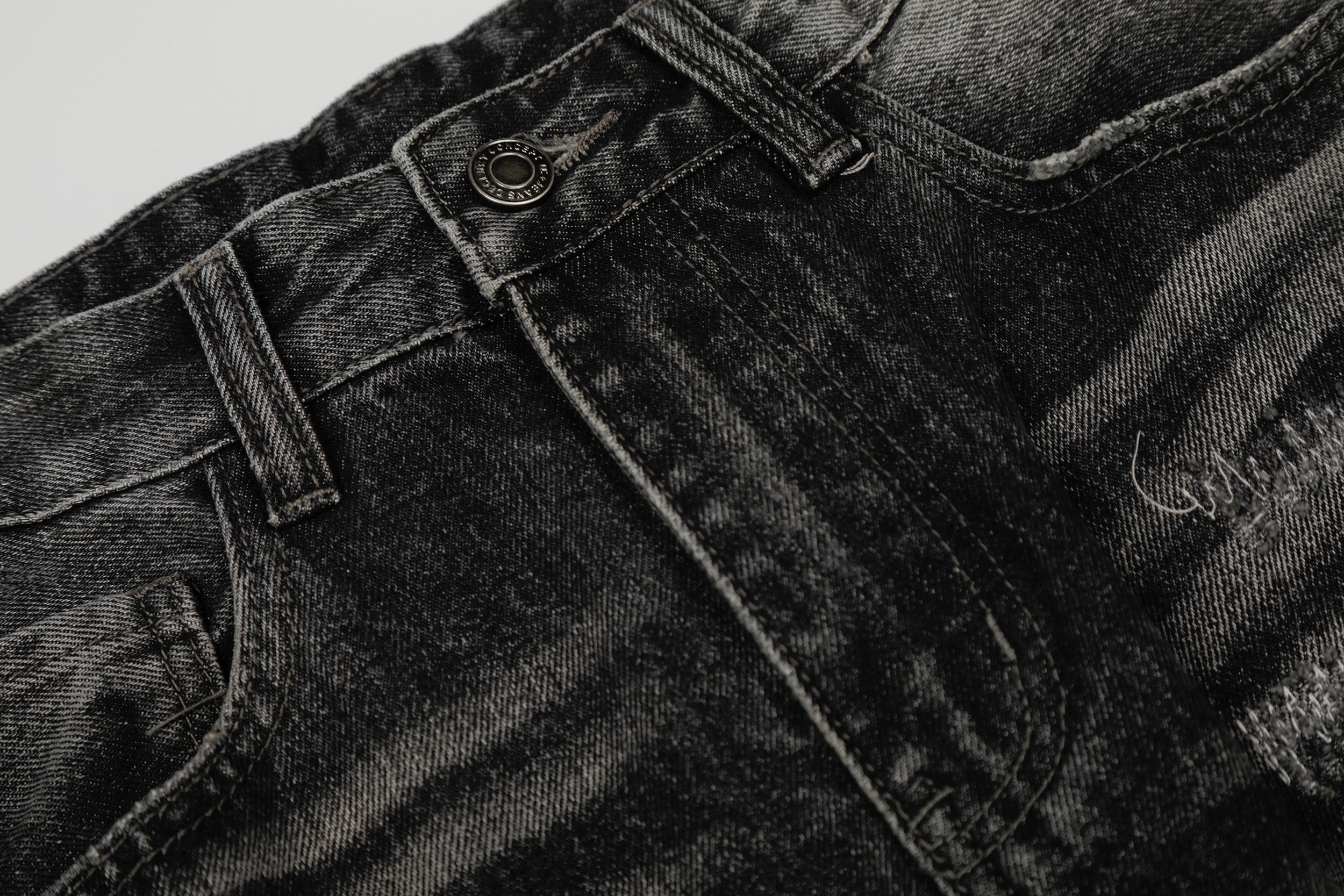 DONOTLOGO Urban Heritage Collection | Unisex Oversized Cat Whisker Denim | Retro Aesthetic High-Rise Wide-Leg Bottoms with Authentic Fade Detail