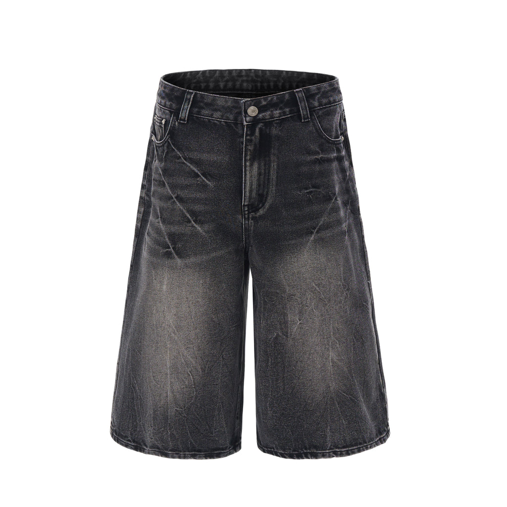 DONOTLOGO Urban Edge Collection | Unisex Relaxed Fit Denim Shorts | Bold Lightning Seaming & Faded Wash Finish with Classic Cotton Denim Fabric