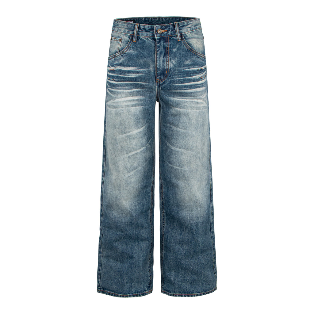 Vintage Washed Distressed Denim Jeans