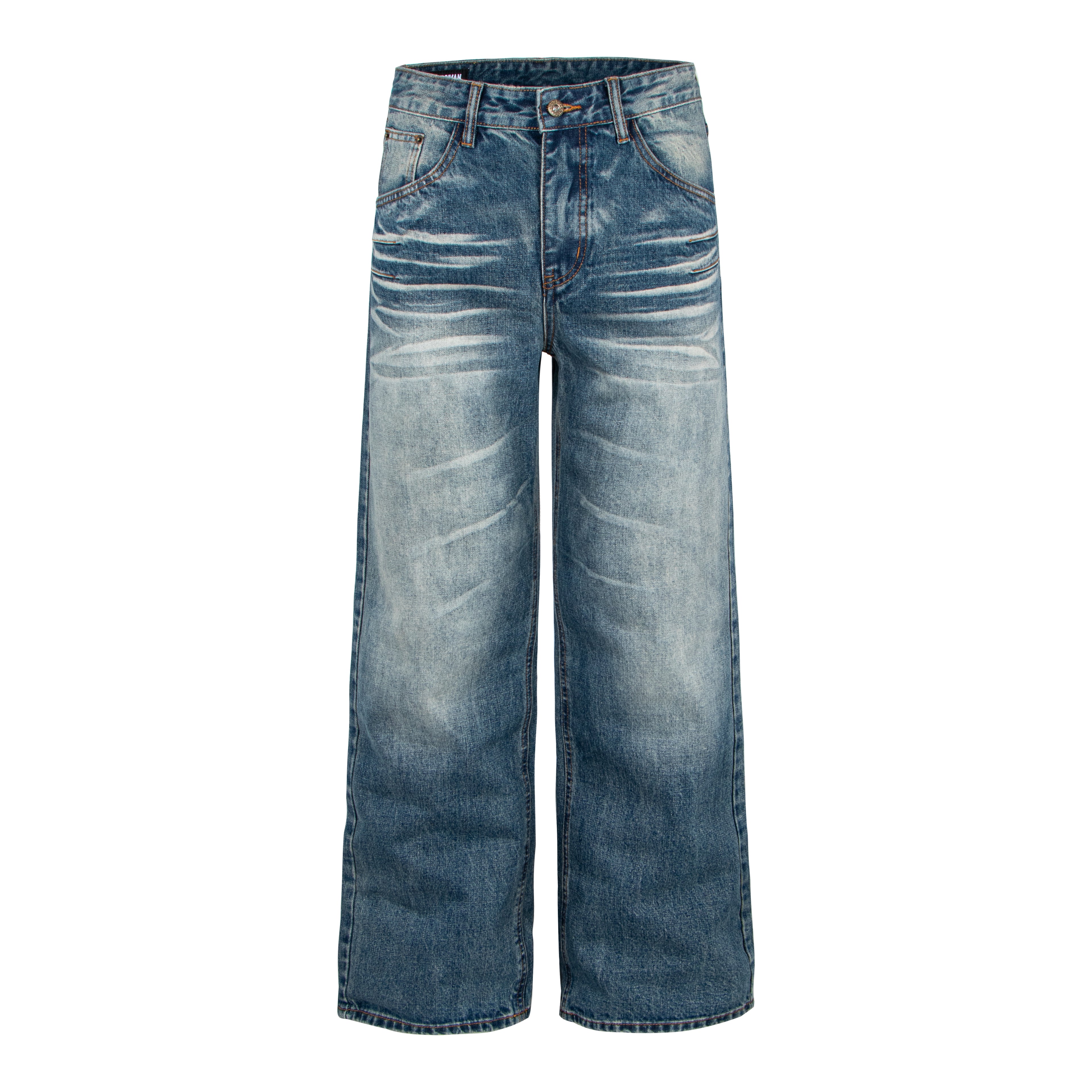 Vintage Washed Distressed Denim Jeans