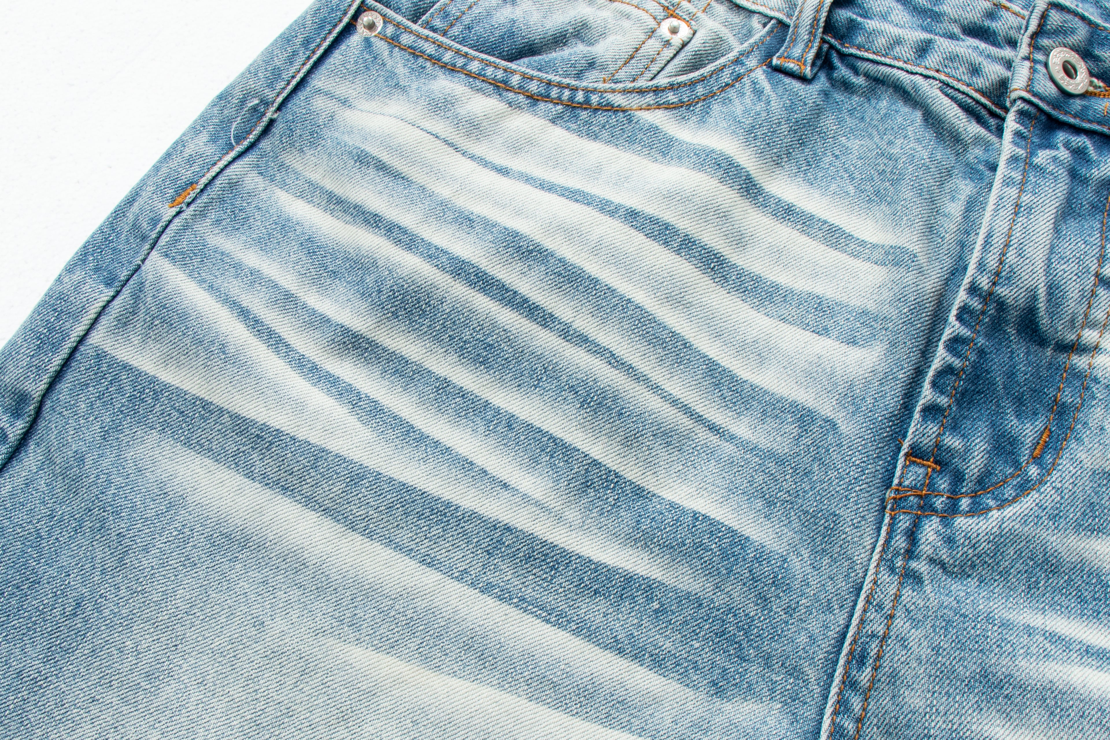 Vintage Distressed Straight-Leg Denim Jeans