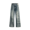 Unisex Pleated Denim Jeans