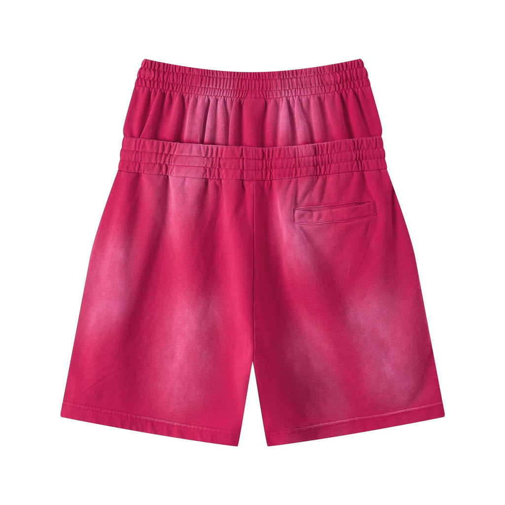 DONOTLOGO Unisex Double Waist Shorts | Snow Washed, Distressed | Drawstring Elastic High-Waist, Loose Fit