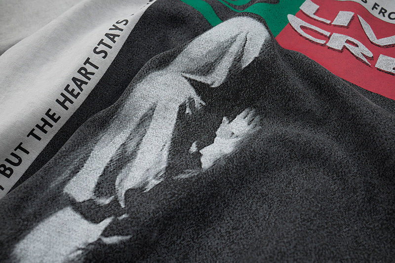 DONOTLOGO "SAINT TEARS" Vintage Band Tee - Distressed Wash Heavyweight Cotton Oversized T-Shirt with "THE 2 LIVES CREW" Graphic