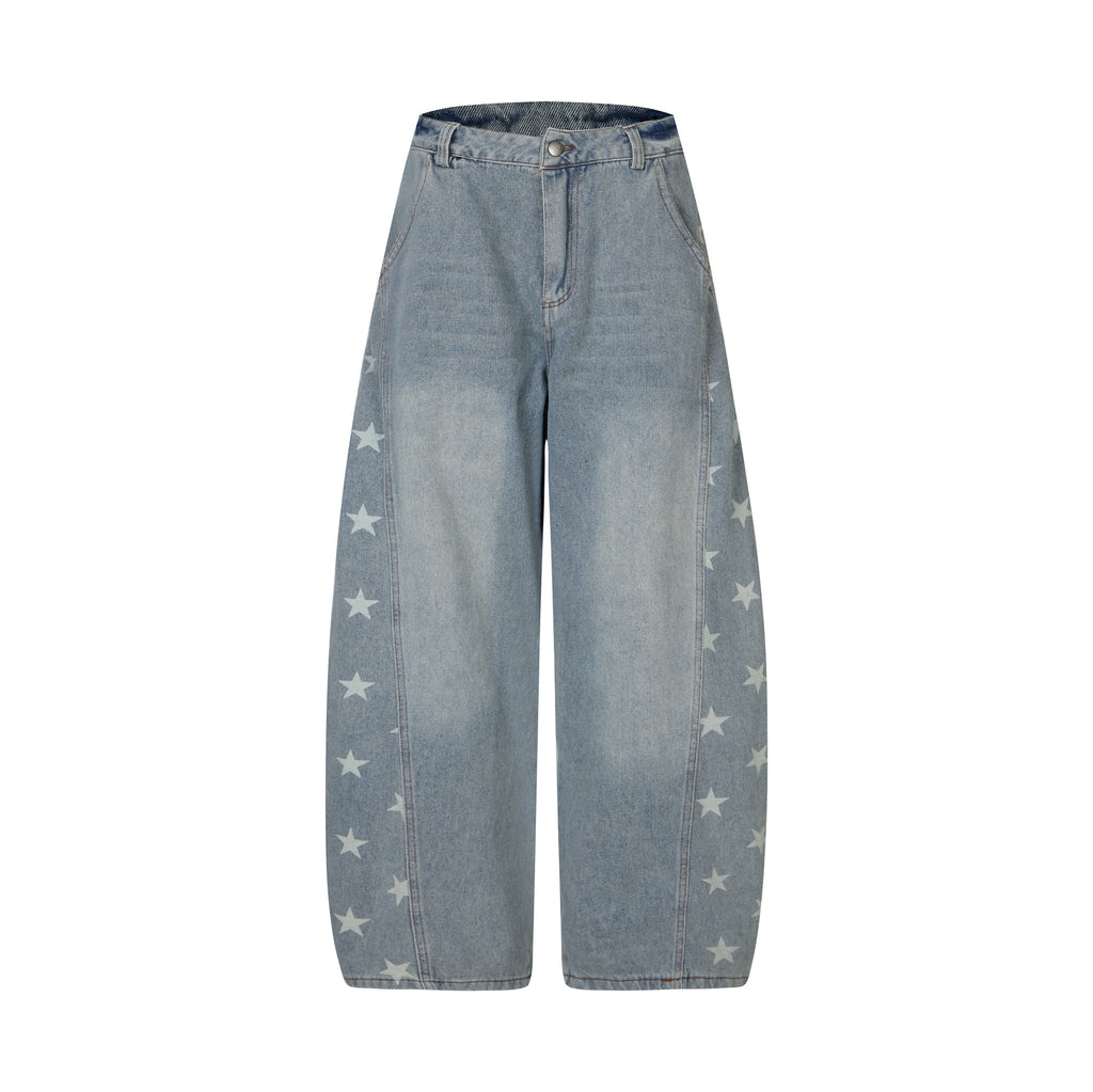 DONOTLOGO Urban Streetwear Collection | Unisex Relaxed Silhouette Jeans | Bold Star Motif & Soft Denim Fabric