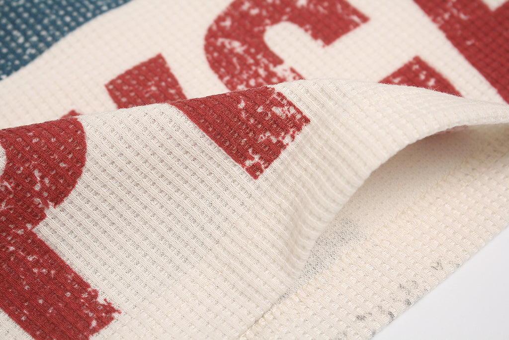 Unisex Vintage Distressed Letter Print Sweatshirt