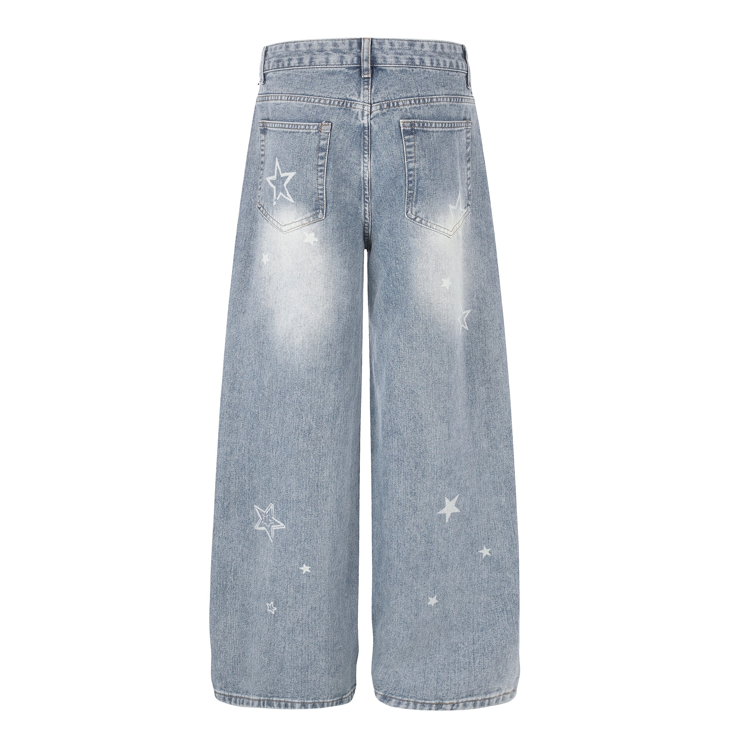 DONOTLOGO Urban Edge Collection | Unisex Relaxed Fit Denim Jeans | Bold Star Embroidery & Ripped Wash Finish with Classic Cotton Denim Fabric