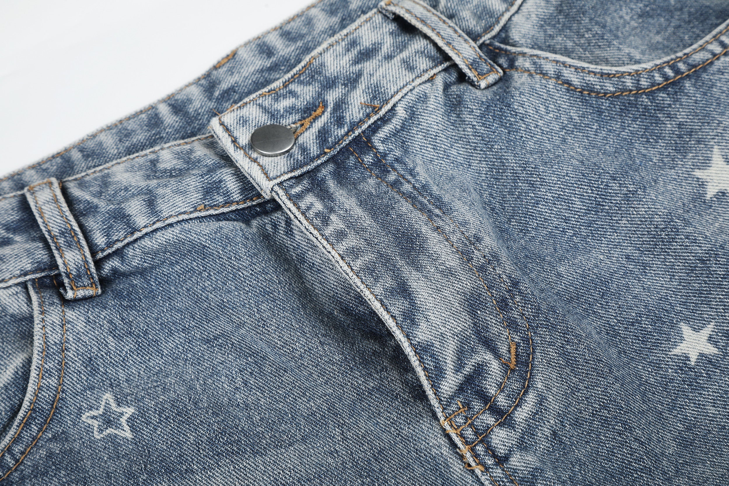DONOTLOGO Urban Edge Collection | Unisex Relaxed Fit Denim Jeans | Bold Star Embroidery & Ripped Wash Finish with Classic Cotton Denim Fabric