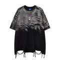 DONOTLOGO Heavy Gradient Washed Sleeveless Tank | Unisex Y2K Oversized Distressed Vest | Vintage High Street Raw Edge Top