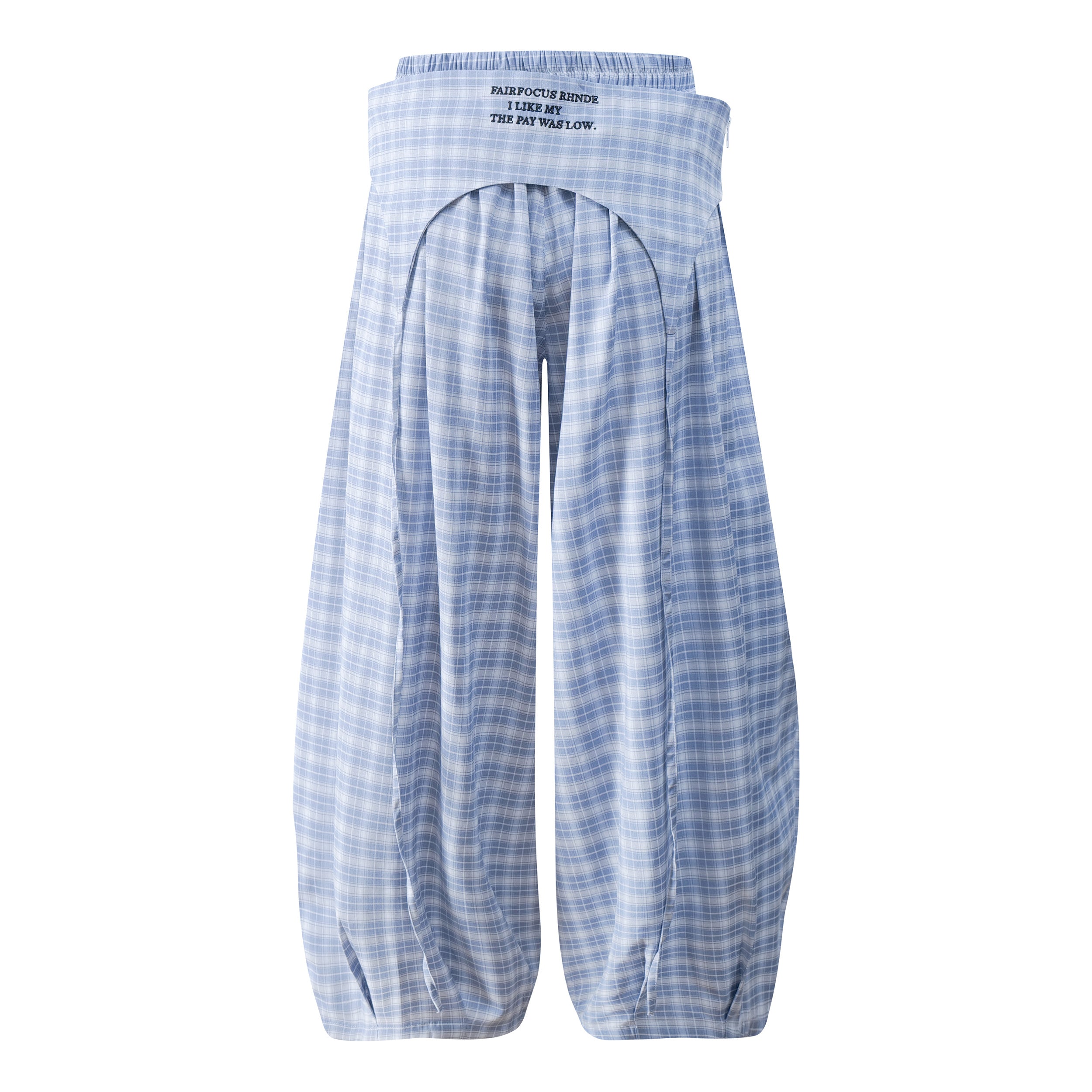 DONOTLOGO Urban Streetwear Collection | Unisex Curved Silhouette Trousers | Bold Plaid Motif & Soft Cotton Blend Fabric